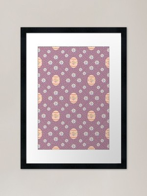 Easter egg floral pattern Framed Ar Framed Wall Art Poster Canvas Print Picture