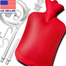 2L Home Enema Bag Kit with 2 Tips, 60 Inch Silicone Hose, Controlable Flow Valve
