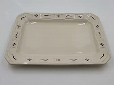 Longaberger Woven Traditions Pottery Heritage Red Serving Platter 13” X 9”