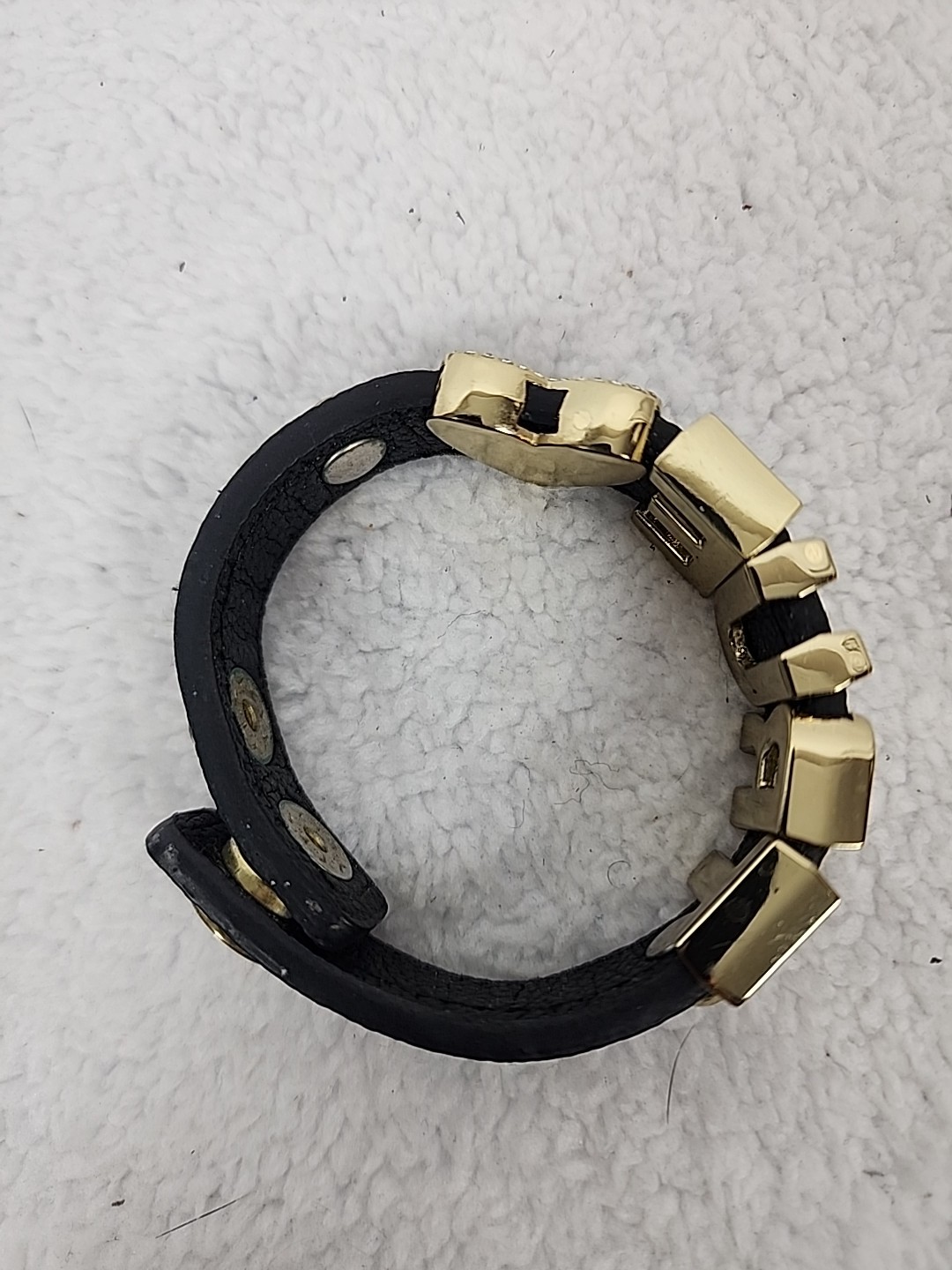 BCBGeneration Leather snap bracelet Bold Gold Ton… - image 5