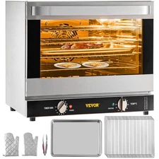 66L 4-Tier 1800W Electric Countertop Convection Oven & Glass Door & Tray