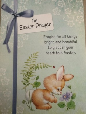 ''An Easter Prayer''  - Easter Bunny smelling flowers  (5'' X 7'')