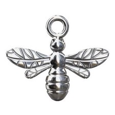 Sterling Silver Honey Bee Charm 15mm | Bee Pendant | 1 or 10 Pack