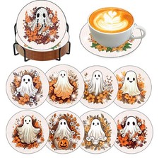 8 Pcs Diamond Art Coasters Kit For Adult With Holder, Diamond Coaster 4x4in