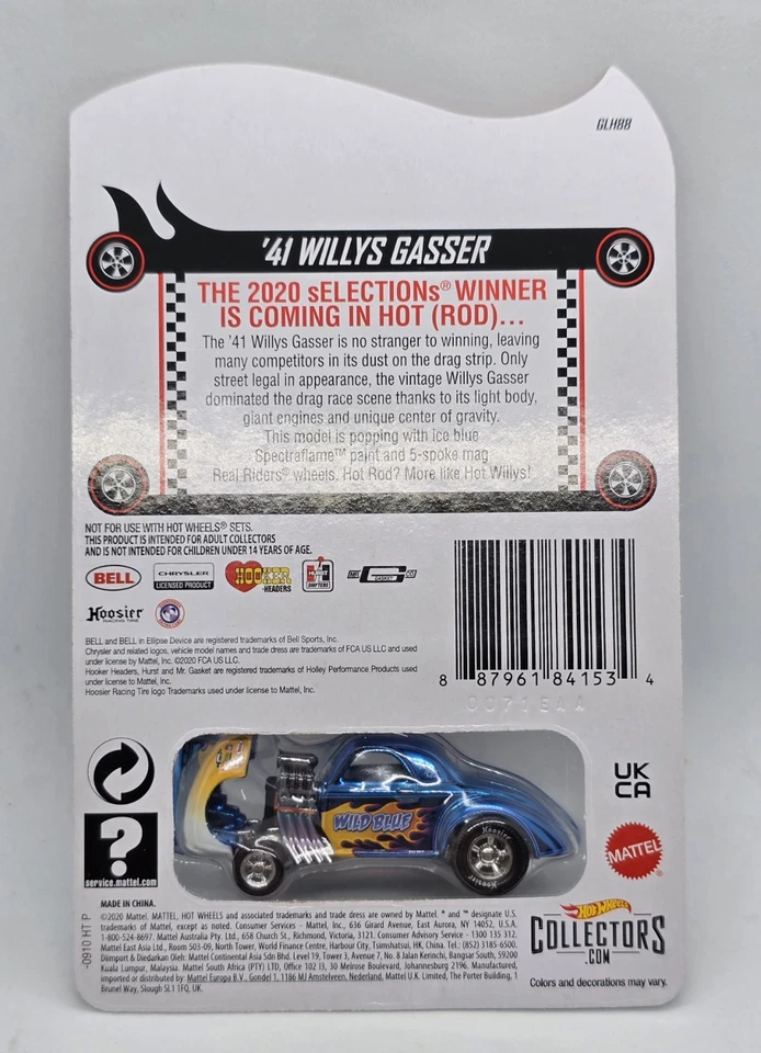 Hot Wheels RLC 41 Willys Gasser 2020 Selections Series Red Line Club Blue  - Image 4 of 4