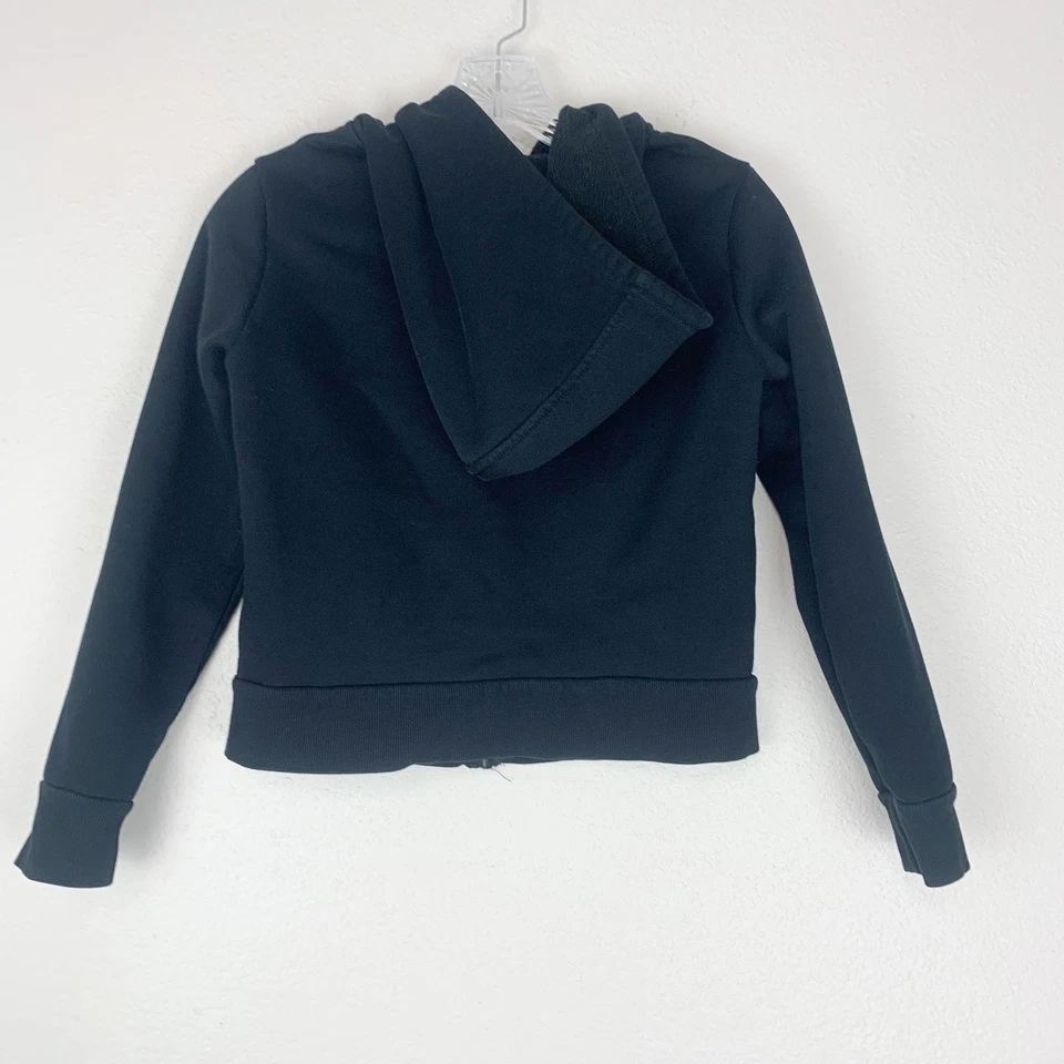 Moletom Juicy by Juicy Couture meninas grande zíper completo forrado de lã jaqueta preta - Imagem 3 de 4