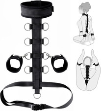 Bondaged Restraints Sex Spreaders Queen Bed Set for Women Submissive Kit Tied U
