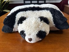 Pillow Pets Panda Plush, Medium, Black White, Washable, 2022 EUC