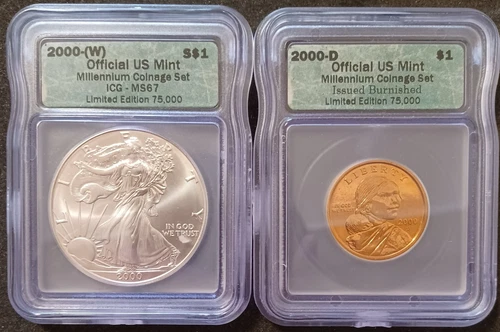 2000 United States Millennium Coinage and Currency Set Coins ICG MS67