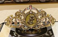 Disney Store Princess BELLE Beauty and the Golden Metal Tiara Gems Crown
