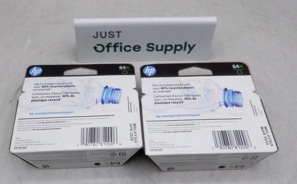 Подлинный OEM HP 64XL черный-64XL черный набор (2) чернильный картридж срок годности 2026 F. ДОСТАВКА - Изображение 3 из 4