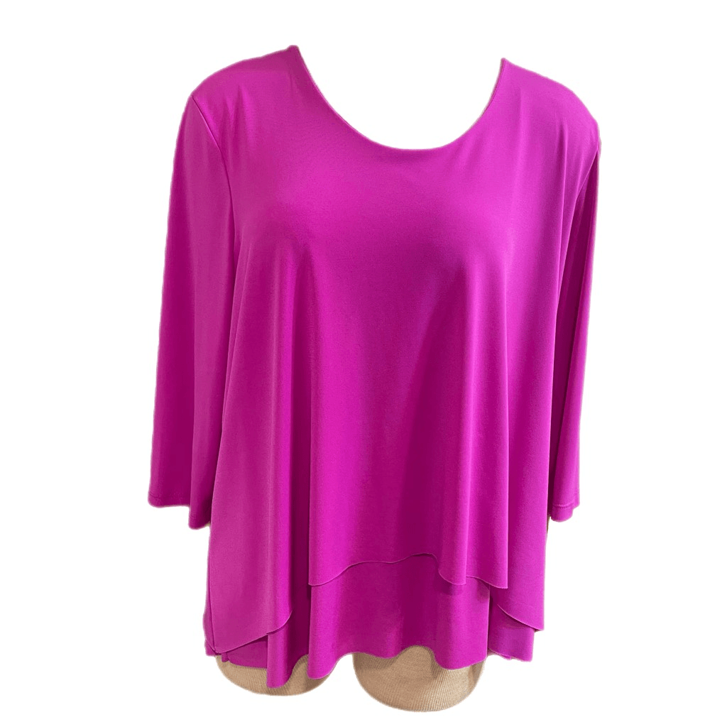 Soft Works Purple Ruffle Lagenlook Blouse Plus Size XXL Flowy Boho Top