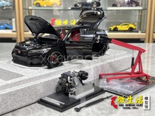 MH 1:18 Black Civic Type R FL5 Turbo Vtec Engine Model Diecast Metal Car