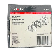 Red Dot 2IHE Two Gang Electrical Box Extension Silver
