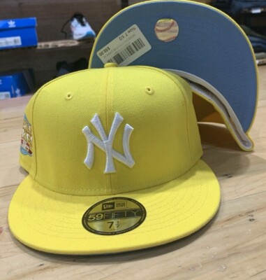New Era 59fifty New York Yankees Yellow FITTED Hat ICY BLUE UV