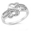 925 Sterling Silver Folded Heart Clear CZ Fashion Promise Ring Size 4