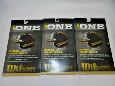 The ONE Wilson Custom Baseball/Softball Helmet Decals Lot of 3 Pkgs in Gold