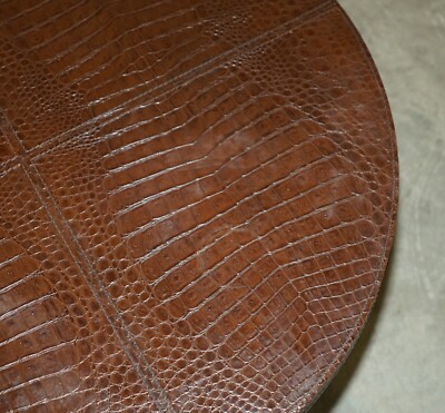 STUNNING FENDI CROCODILE / ALLIGATOR BROWN LEATHER PATINA COFFEE