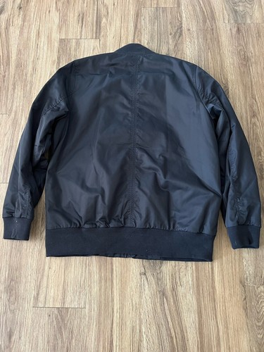 Abercrombie & Fitch Women’s Dark Blue Full Zip Button Bomber Jacket Size L - Picture 8 of 8