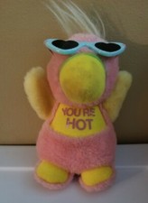 Vintage YOU'RE HOT Pink Flamingo Bird Plush Stuffed Animal, Dan Dee Imports 1988