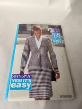 VTG BUTTERICK SEE SEW PATTERN 6459 Jacket Skirt Blouse UNCUT SIZE B MED 12 14 16