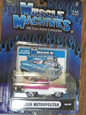 Muscle Machines 1954 '54 Nash Metropolitan Hot Rod 1:64 Diecast PINK