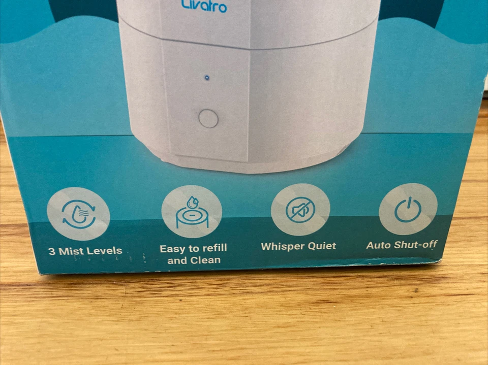 NEW Livatro LVHD4001 4L Ultrasonic Cool Mist Humidifier 300Ft Area Quiet On Off - Image 2 of 4