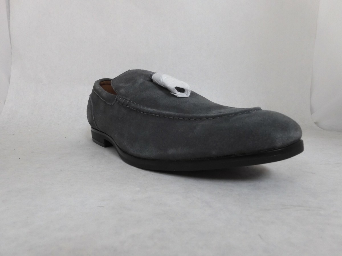 Bar III Grey Leather Kingston Tassled Loafers Men display picture 2