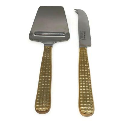 Lenox Michael Wainwright Manhattan Gold Texture Cheese Shaver & Knife Set