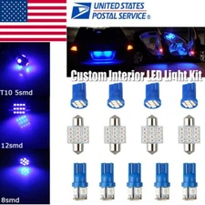 13x Super Blue LED Lights Interior Package Kit For Dome License Plate Lamp Bulb
