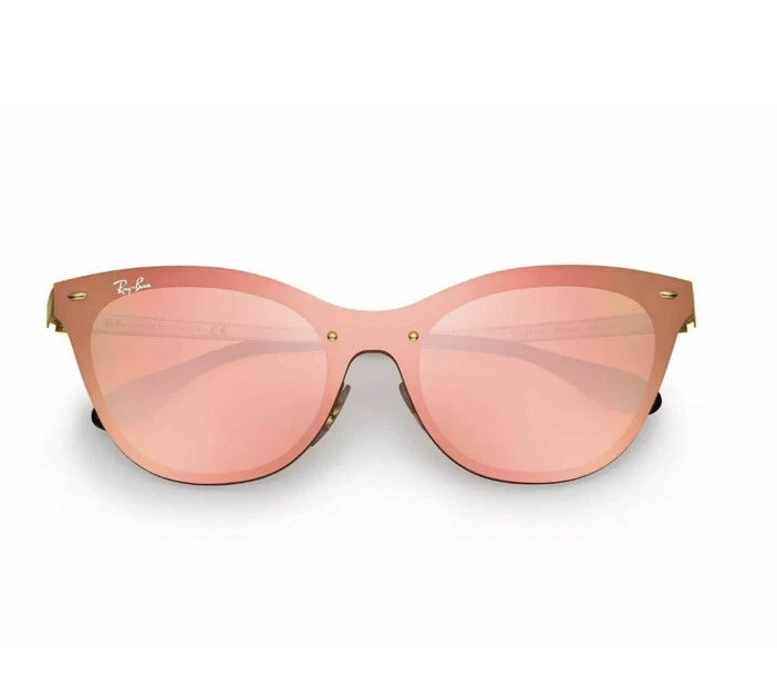 Ray Ban RB3580N Blaze Cat Eye 043 E4 Gold Frame Pink Mirror Lenses Unisex 43mm