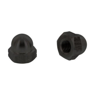 10x Hutmuttern M6 Edelstahl schwarz Muttern DIN1587 Rostfrei Hutmutter (000)