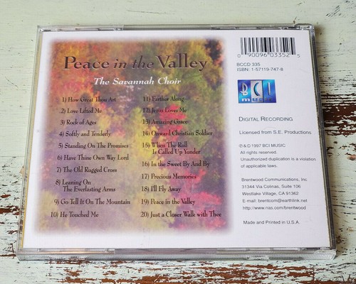 NM The Savannah Choir – Peace In The Valley - 20 Gospel Favorites, CD, US - Picture 3 of 3