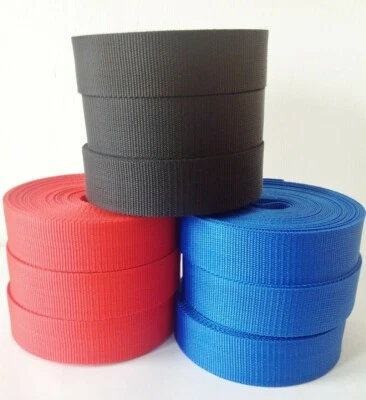 WEBFITTINGS® 38mm Polypropylene Webbing Tape – Red, Navy, Blue, White, Black 10m / 50m / 100