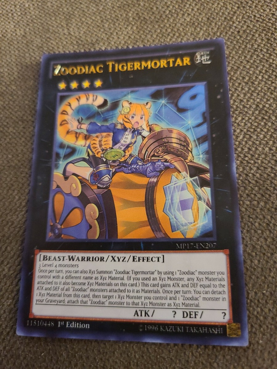 YuGiOh Zoodiac Tigermortar - MP17-EN207 - Ultra Rare - 1st Edition