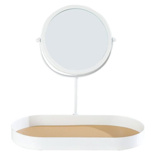 Specchio trucco bianco rotondo specchio cosmetico specchio comò - Foto 1 di 13