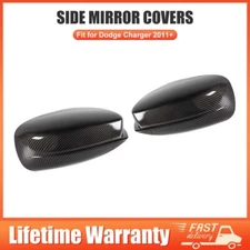 For 2010-2020 Dodge Charger Chrysler 300 300C Side Mirror Cover Caps Carbon Trim
