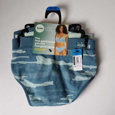Kindly Yours 3 Pack Sustainable Seamless Thong Panties Womens Size XXXL (22) 3XG