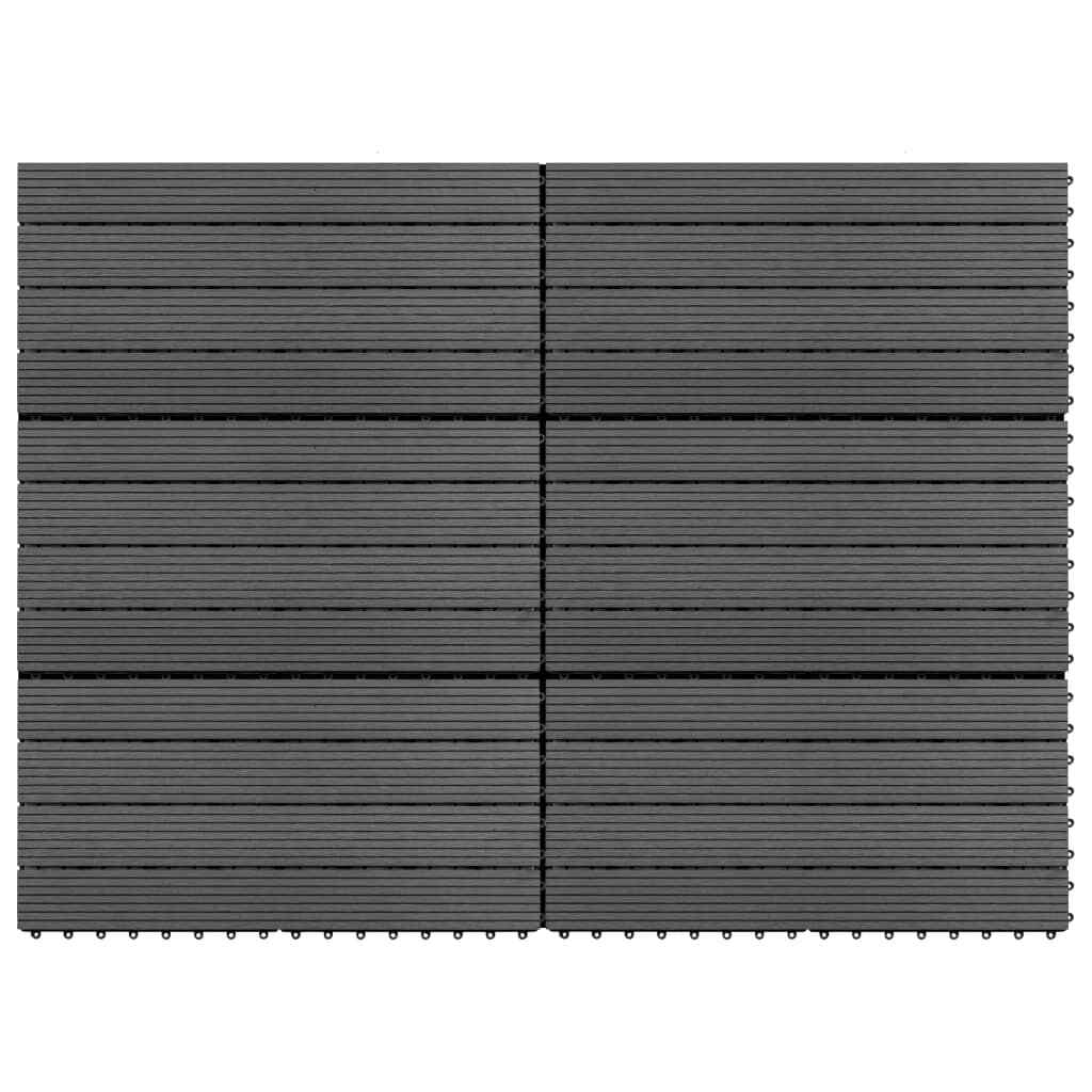 6x Baldosas WPC 1m² Azulejos Suelo Pared Cáscara Piscina Gris/Marrón vidaXL