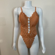 orange lace removable pads Teddy bodysuit