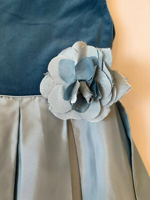 Luli & Me Girls Blue Velvet/Satin Formal Portrait Dress Sz 6X $142 Neiman  Marcus | eBay