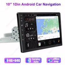 4+64GB 1Din Android 13 Carplay Car Stereo Radio GPS WIFI BT Touch Screen 10.1"