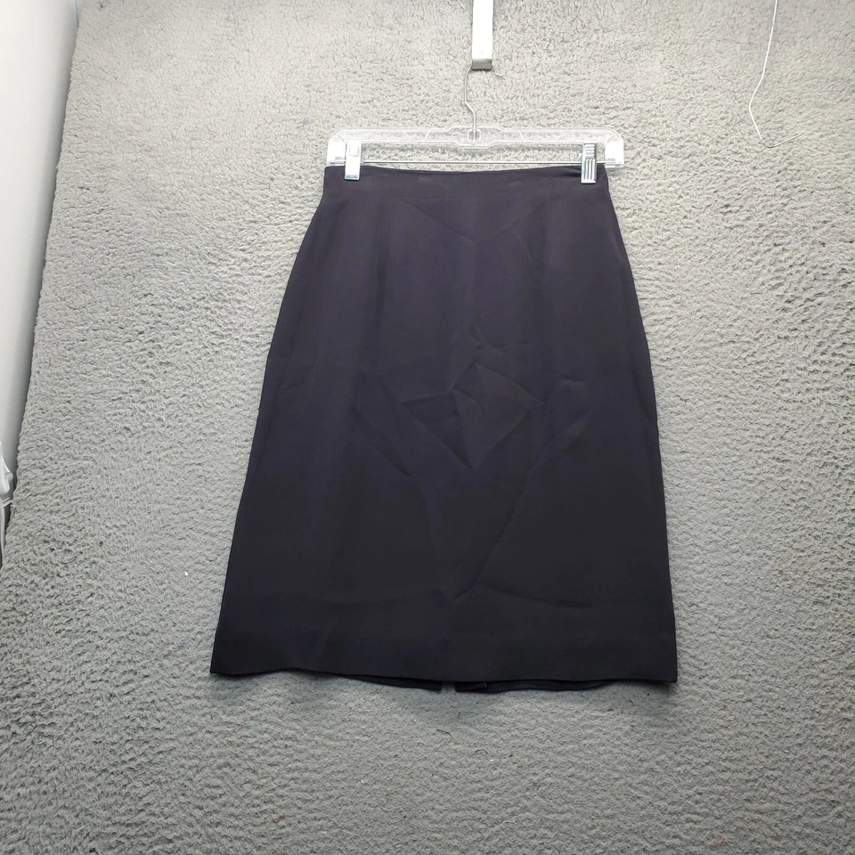 Jones New York 2 Piece Set Blazer & Skirt Womens Size 4 Black 100% Silk Lined - Image 4 of 4