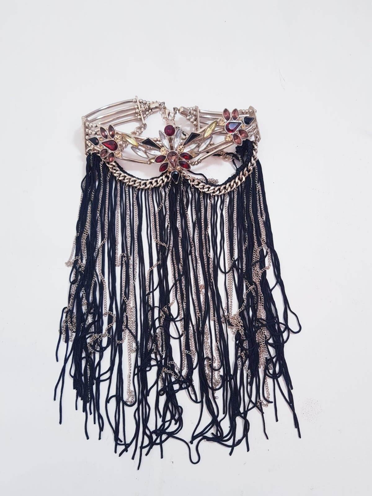 Long Beaded Multicoloured Handmade Statement Neck… - image 1