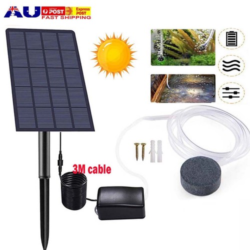 Pond Water Oxygen Pump Oxygenator Solar Powered Air Stone Aerator Fish Tank AU - Picture 14 of 23
