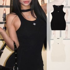 SMFK Casual Sports Embroidered Slim Fit Short Suspender / Vest / Skirt / Dress