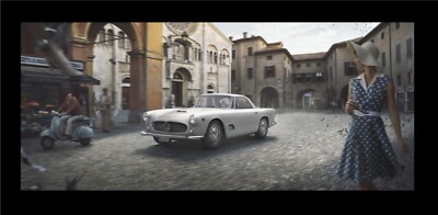 1957 MASERATI 3500GT Prototype Dama Bianca Matted Art Print S/N LE150 19x9