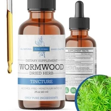 Pura Herba Organic Wormwood Tincture Liquid Drops for Digestive System Suppor...