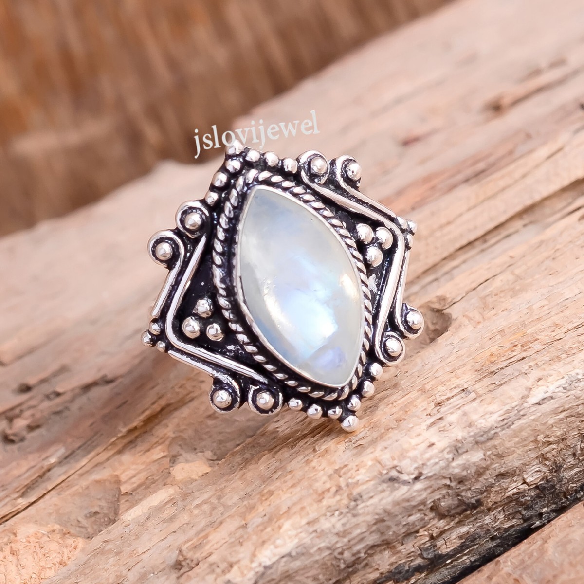 Rainbow Moonstone Gemstone 925 Sterling Silver New Arrival Ring 