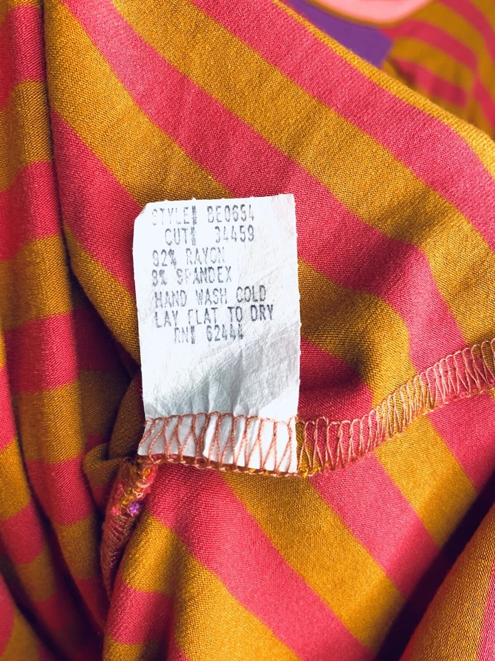 Vestido ceñido al cuerpo a rayas multicolor elástico talla S Nicole Miller Artelier para mujer Foto 3 de 4